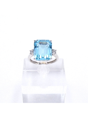 SORTIJAS ORO TOPACIO AZUL