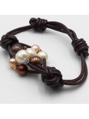 PULSERAS CUERO/BTT/PERLA PA9187