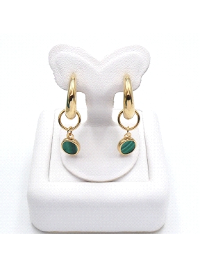 PENDIENTES ORO MALAQUITA
