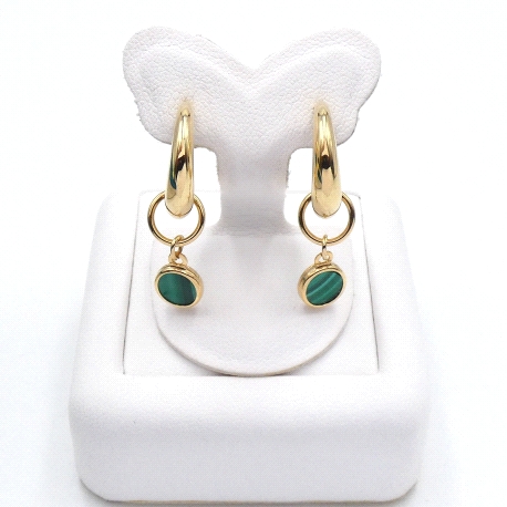 PENDIENTES ORO MALAQUITA