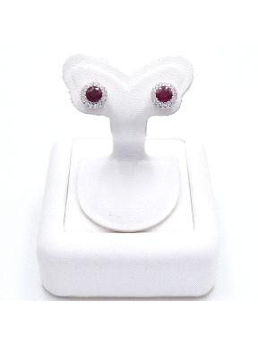 PENDIENTES ORO BTE 0.13 RUBI 0.75