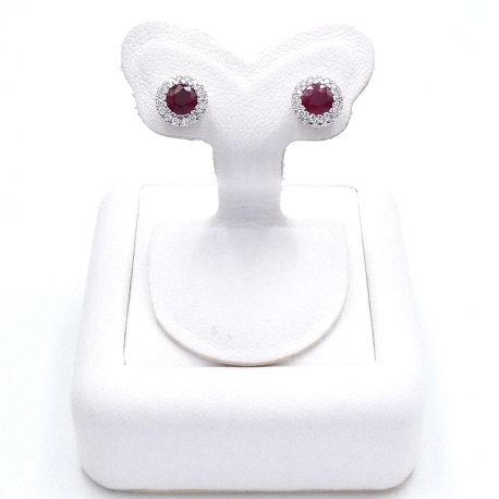 PENDIENTES ORO BTE 0.13 RUBI 0.75