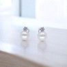 Pendientes de oro blanco con zirconitas con perlas