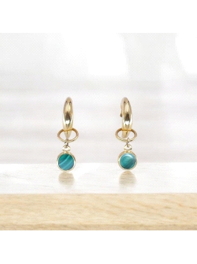 PENDIENTES ORO MALAQUITA                                              