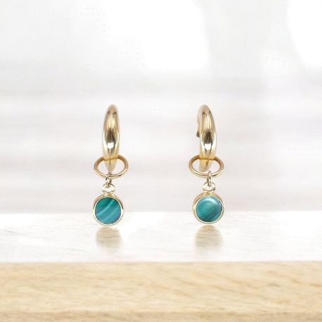 PENDIENTES ORO MALAQUITA
