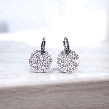 PENDIENTES ZIRCON NEGRO PA10379