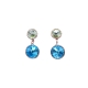 pendientes rosados con piedras en color verde y zafiro
