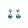 pendientes rosados con piedras en color verde y zafiro