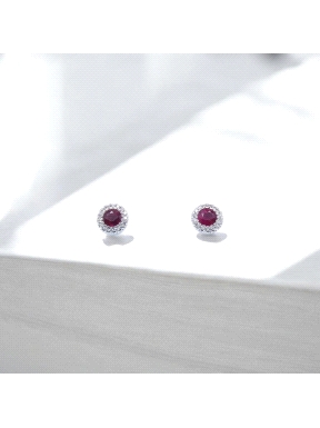 PENDIENTES ORO BTE 0.13 RUBI 0.75