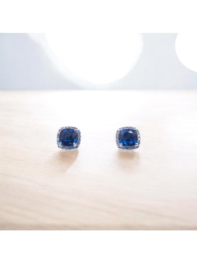 PENDIENTES ORO BTE  0.12KT BLUE SAP.