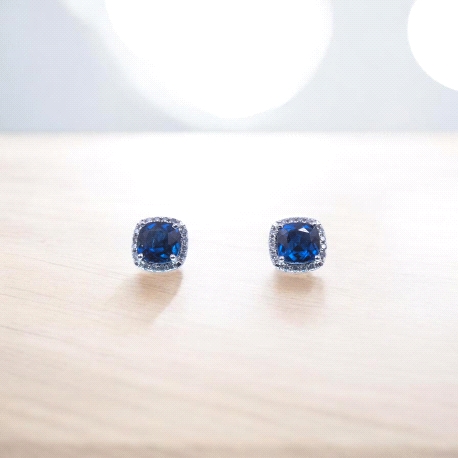 PENDIENTES ORO BTE  0.12KT BLUE SAP.