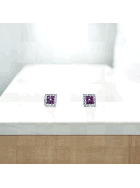 PENDIENTES ORO BTE 0.10K RUBI 0.81