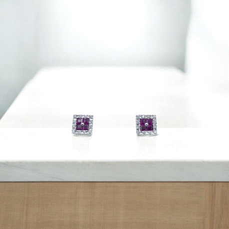 PENDIENTES ORO BTE 0.10K RUBI 0.81
