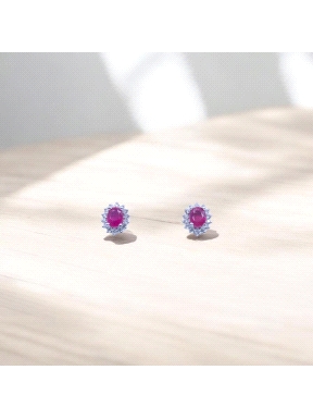 PENDIENTES ORO BTE.0.26KT 0.84RUBI